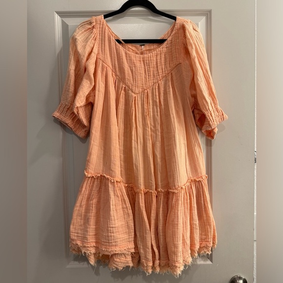Free People Orange Ruffled Sundress - Picture 2 of 4